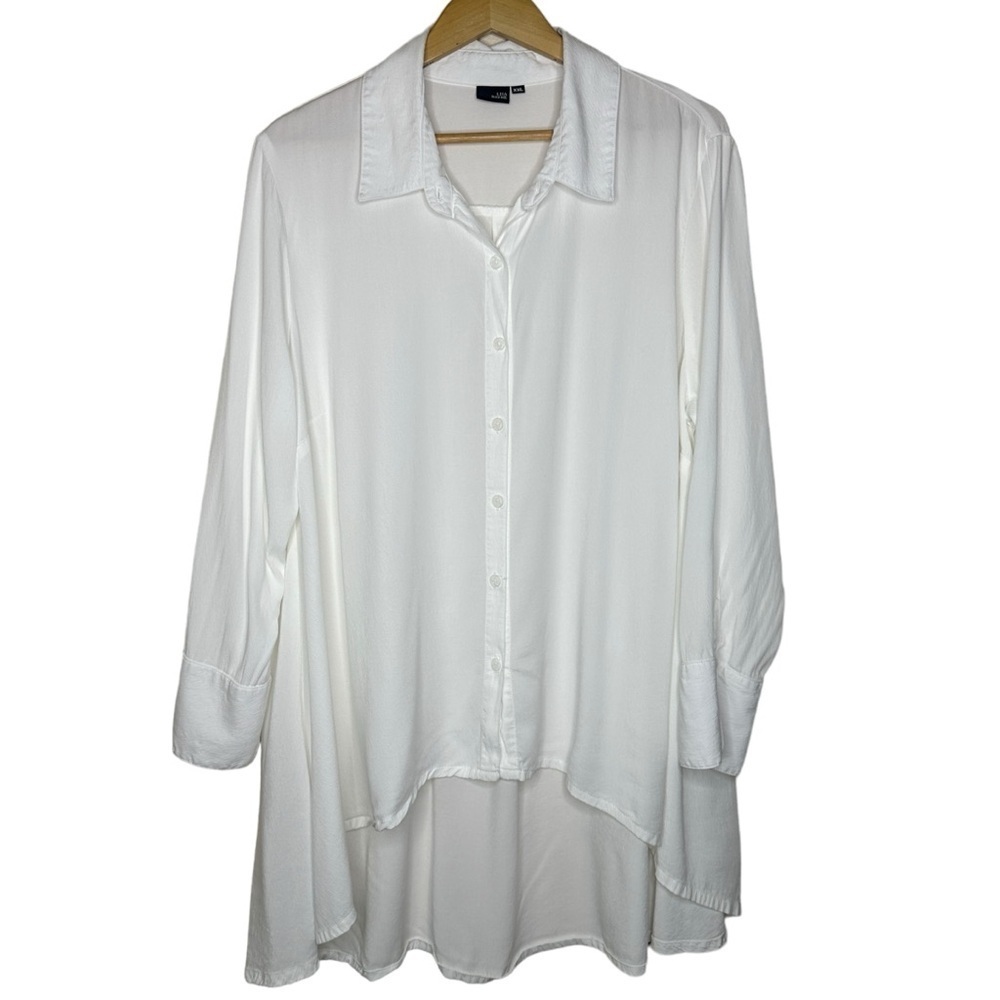 Lisa Bayne Dramatic High Low Tencel Viscose Blouse Size XXL